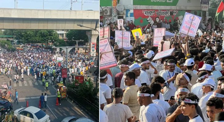 নোয়াখালী বিভাগ ঘোষণার দাবিতে শাহবাগ অবরোধ, তীব্র যানজট
